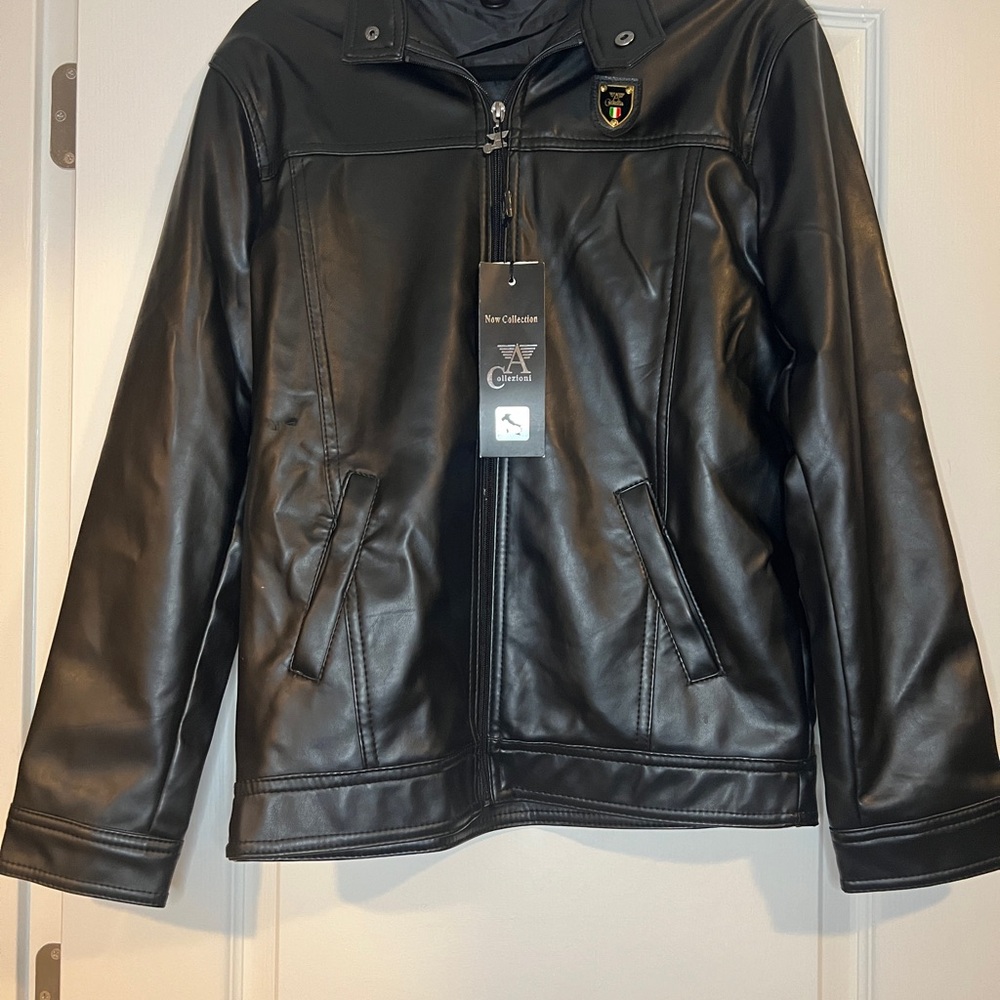 Armani Collezioni Black Leather Jacket